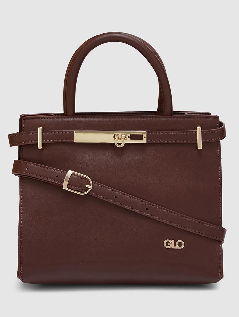 women solid leatherette handbag - 20405802 - Zoom Image - 0