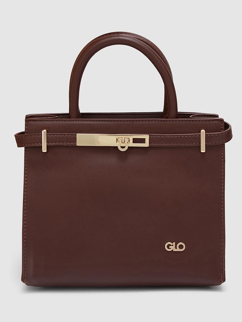 women solid leatherette handbag - 20405802 - Standard Image - 4