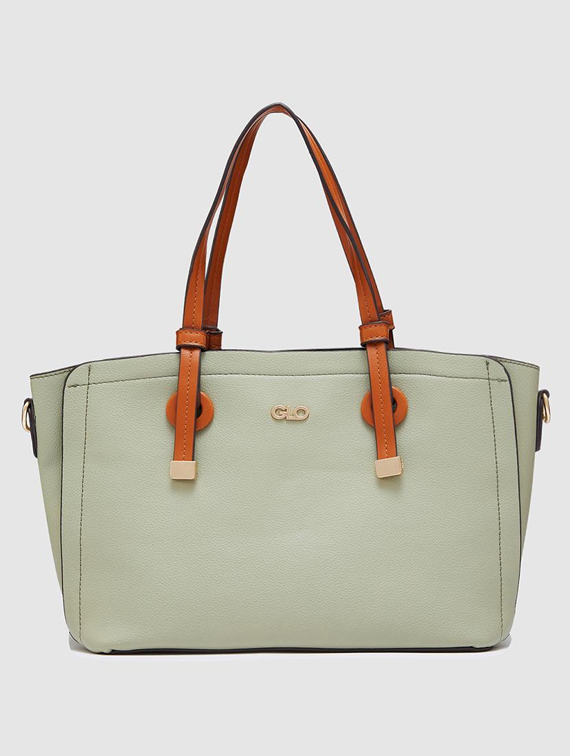 women solid leatherette handbag - 20405804 - Standard Image - 4