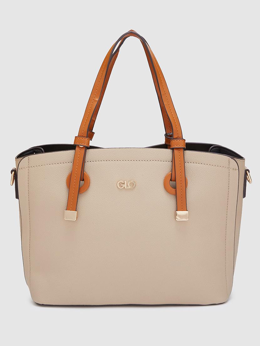 women solid leatherette handbag - 20405805 - Standard Image - 4