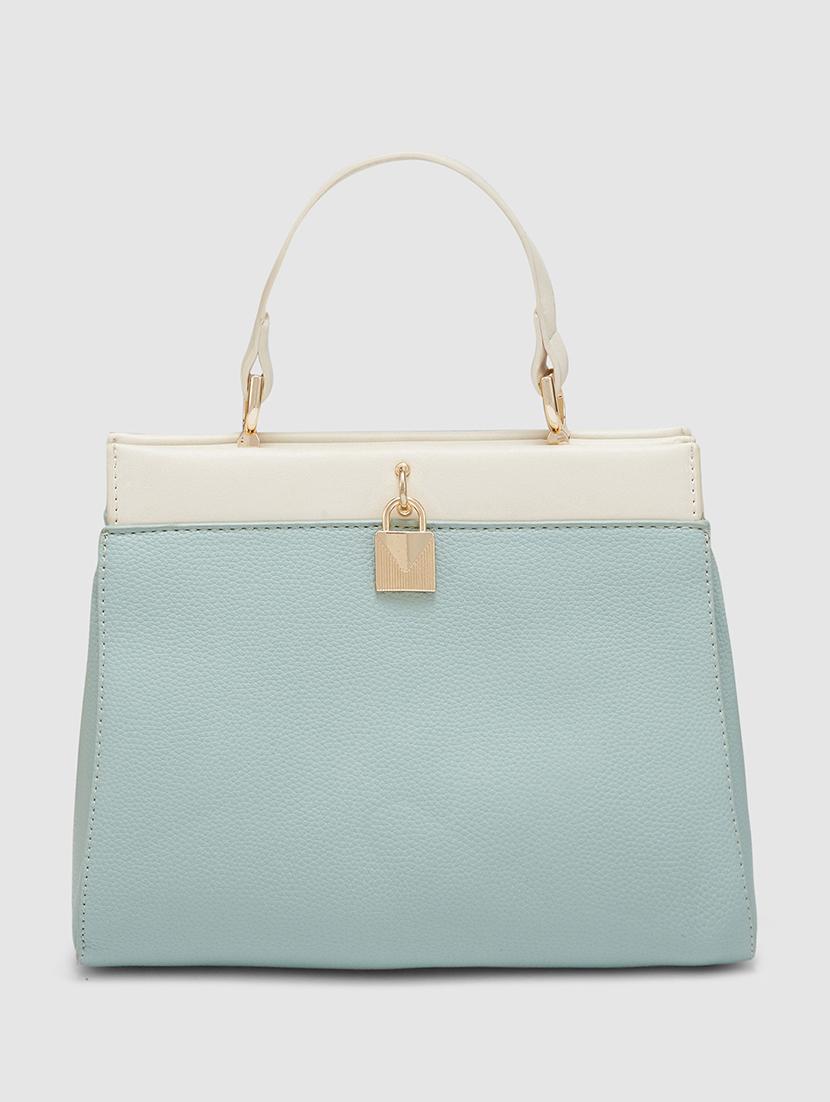 women solid leatherette handbag - 20405808 - Standard Image - 1