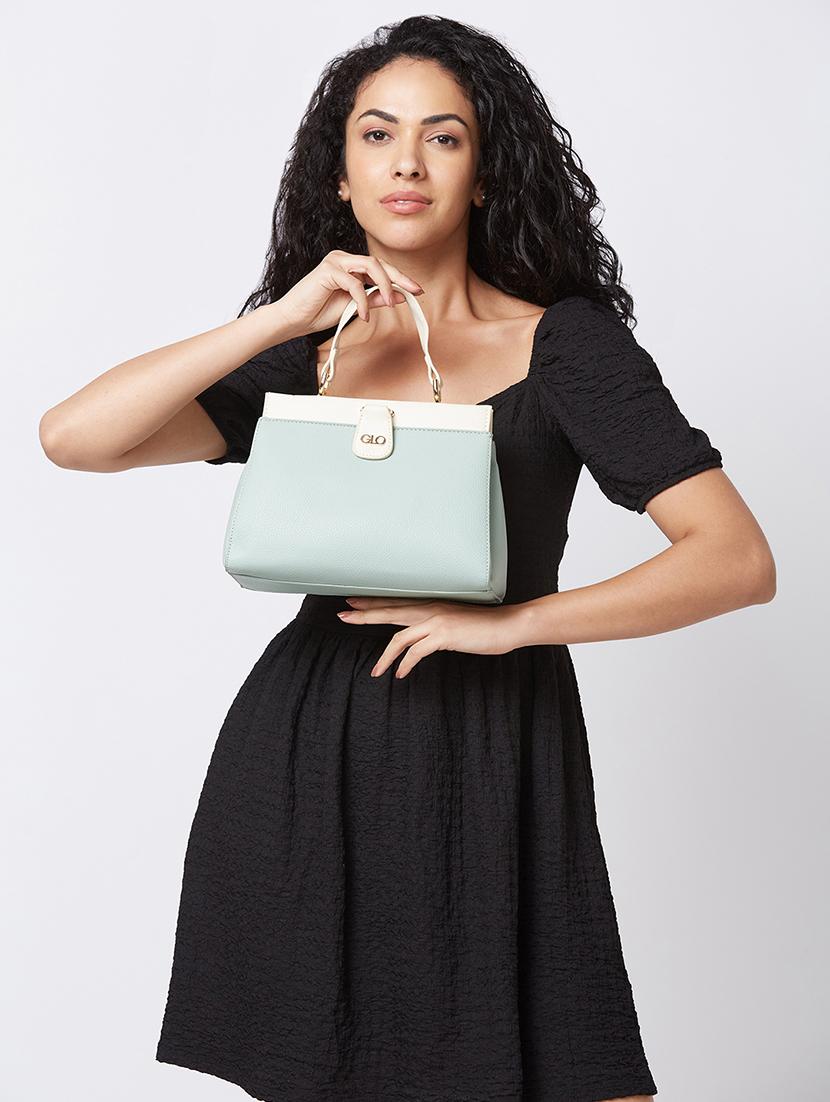 women solid leatherette handbag - 20405808 - Standard Image - 6