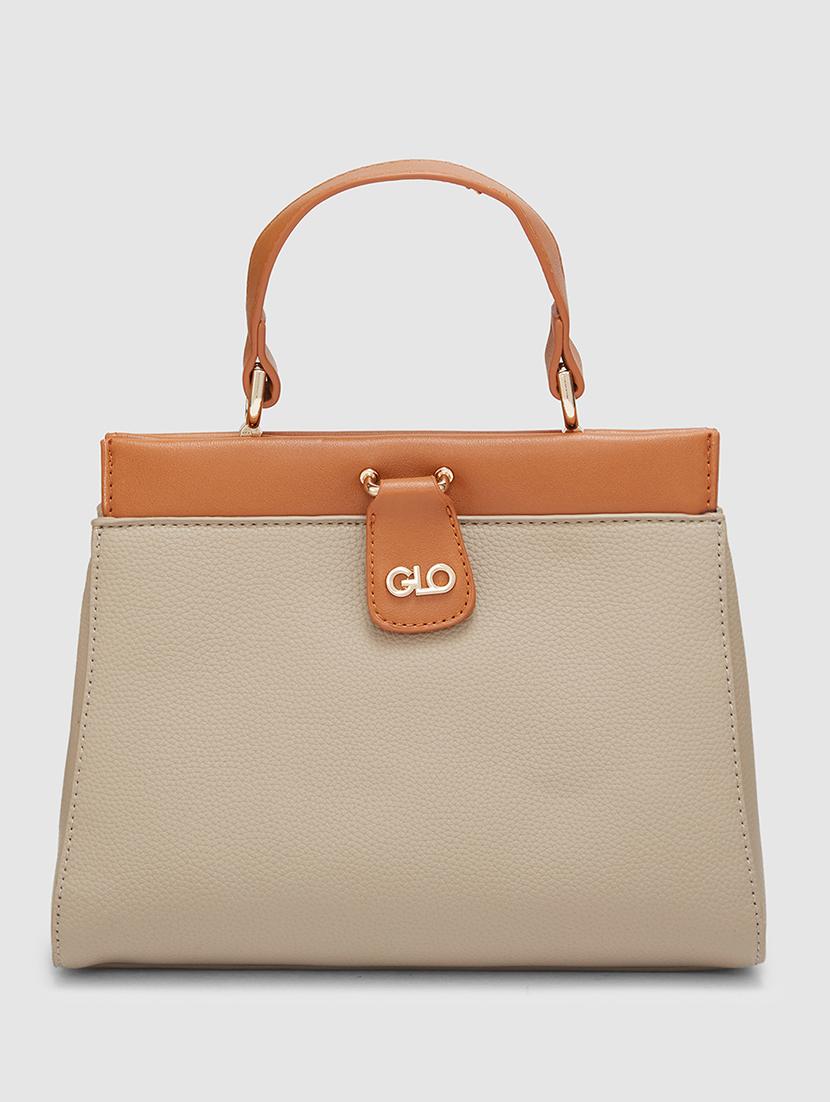 women solid leatherette handbag - 20405809 - Standard Image - 4