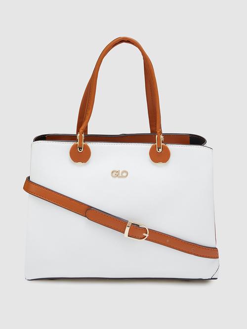 women solid leatherette handbag - 20405810 - Standard Image - 0