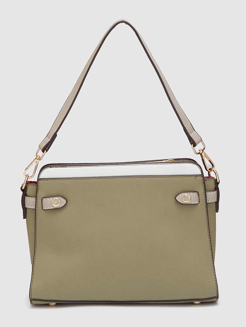 green leatherette (pu) handbag - 20405813 - Standard Image - 1