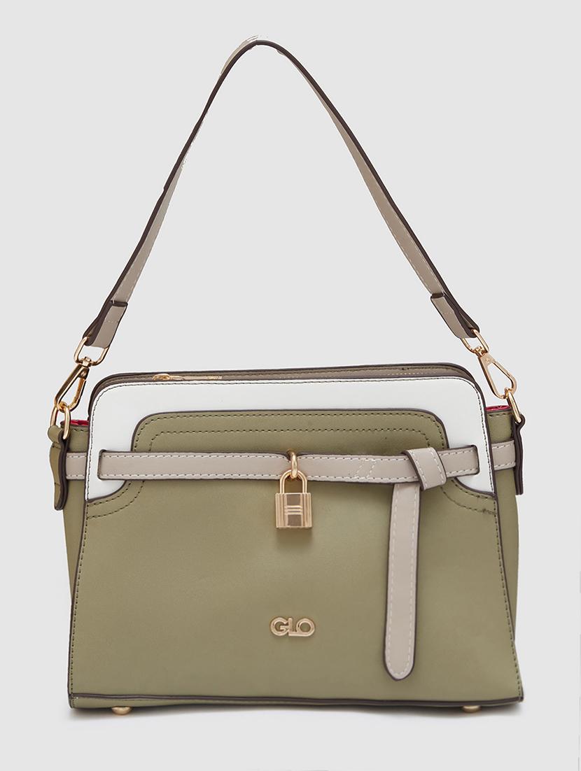 green leatherette (pu) handbag - 20405813 - Standard Image - 4