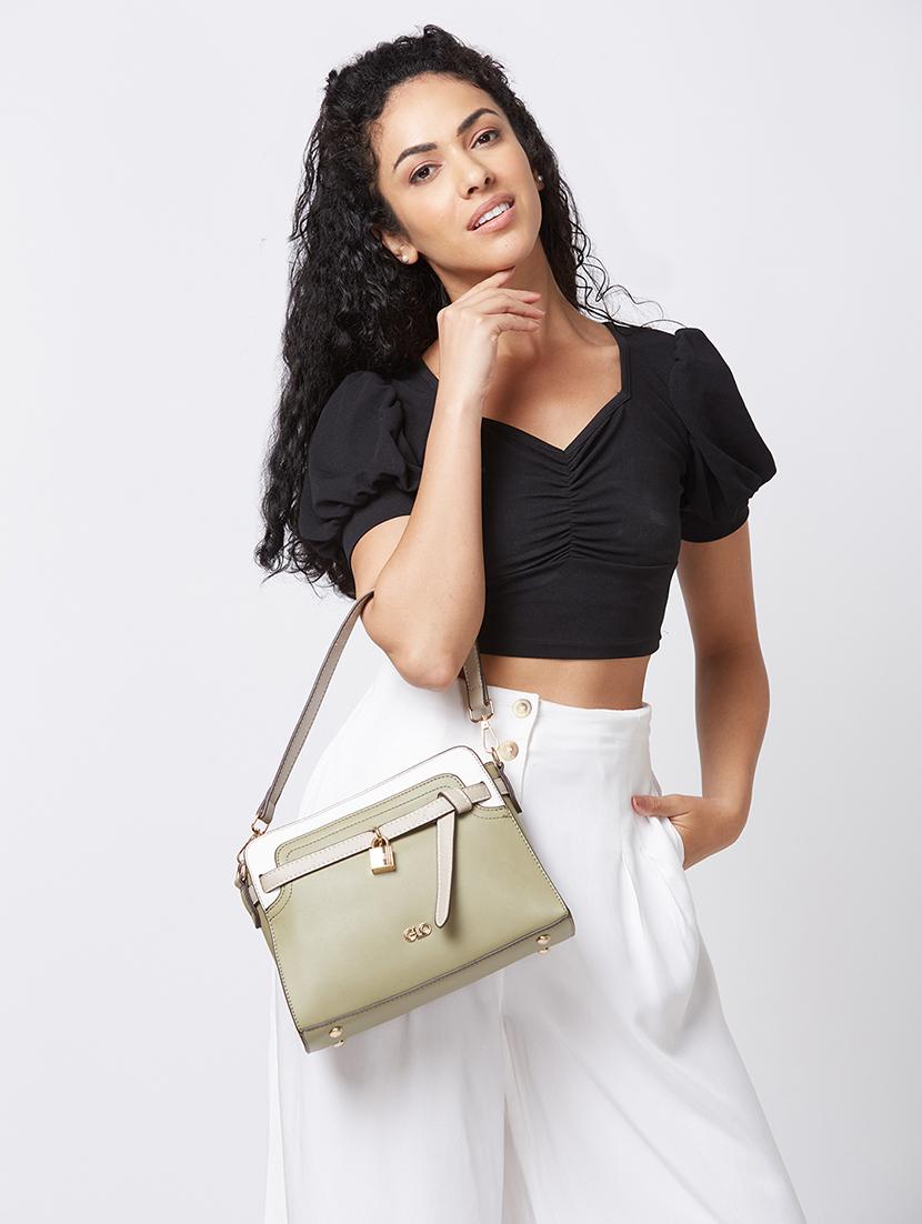 green leatherette (pu) handbag - 20405813 - Standard Image - 6