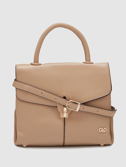 women solid leatherette handbag - 20405815 - Standard Image - 0