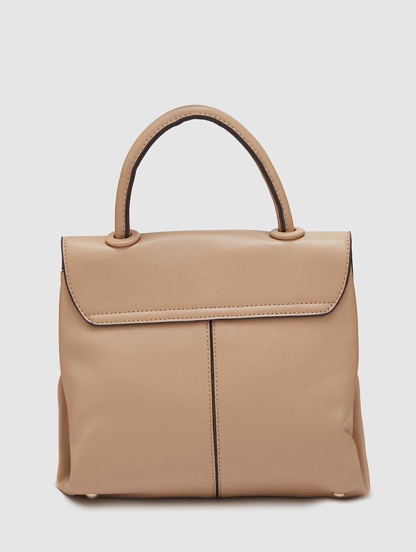 women solid leatherette handbag - 20405815 -  Standard Image - 1