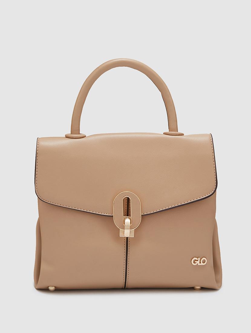 women solid leatherette handbag - 20405815 - Standard Image - 4