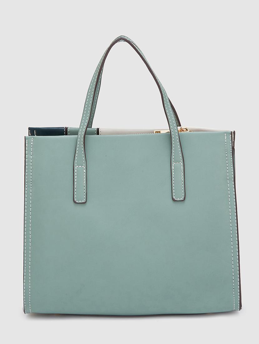 women color block leatherette handbag - 20405816 -  Standard Image - 1