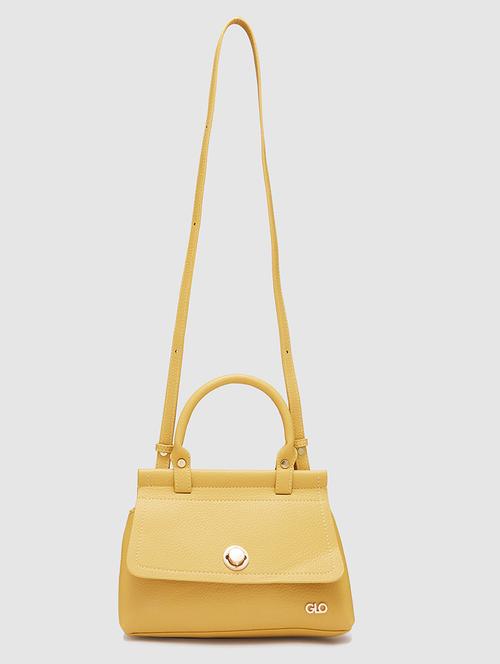 yellow leatherette (pu) handbag - 20405818 - Standard Image - 0