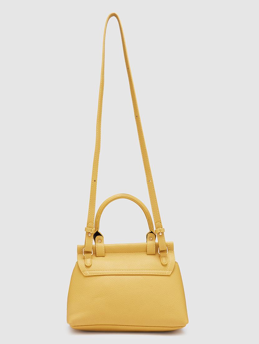 yellow leatherette (pu) handbag - 20405818 - Standard Image - 1