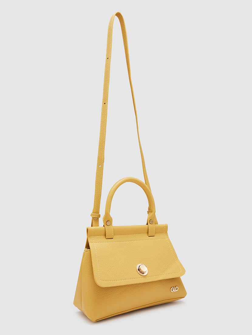 yellow leatherette (pu) handbag - 20405818 - Standard Image - 4