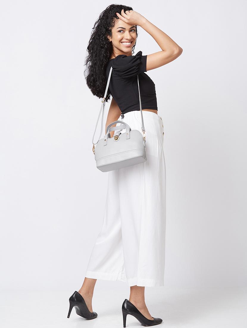 grey leatherette (pu) handbag - 20405820 - Standard Image - 6