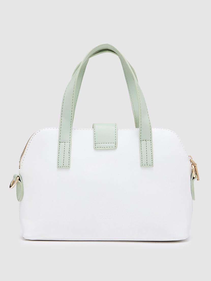 white leatherette (pu) regular handbag - 20405821 - Standard Image - 1