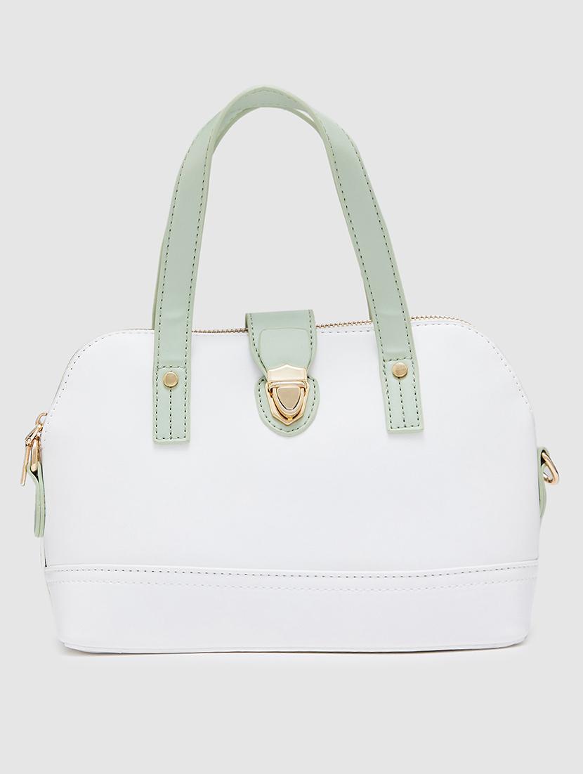 white leatherette (pu) regular handbag - 20405821 - Standard Image - 4