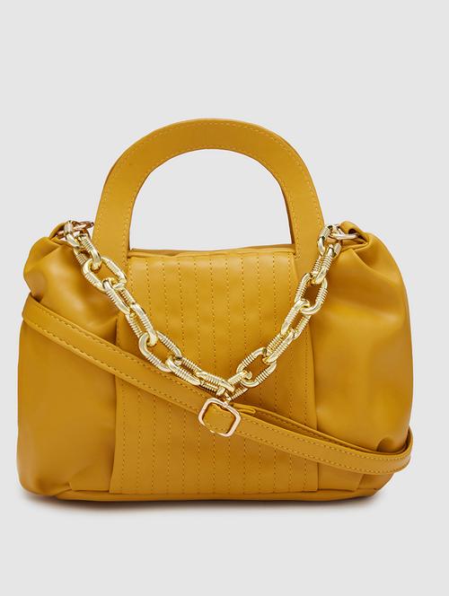 mustard leatherette (pu) regular handbag - 20405823 -  Standard Image - 0