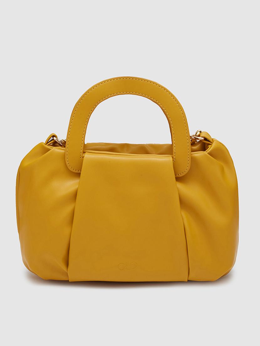 mustard leatherette (pu) regular handbag - 20405823 -  Standard Image - 1