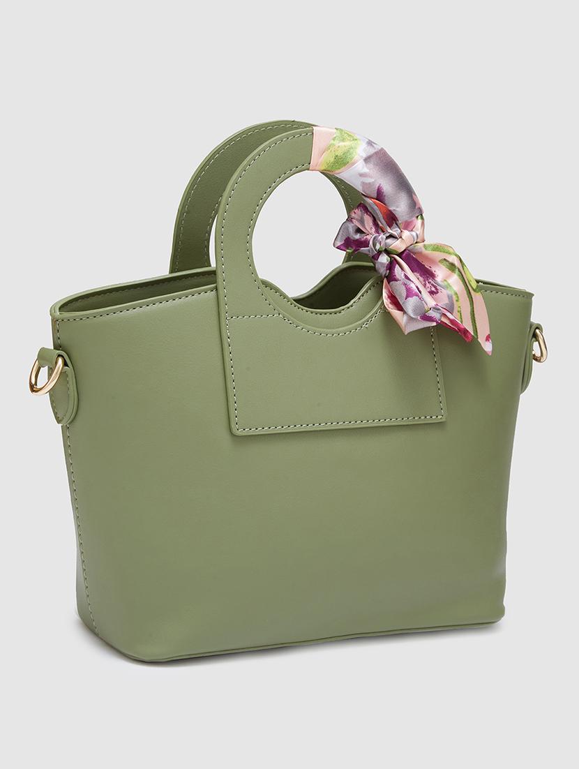 women solid leatherette handbag - 20405830 - Standard Image - 4