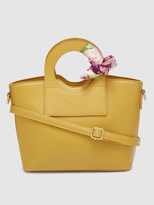 women solid leatherette handbag - 20405831 - Standard Image - 0