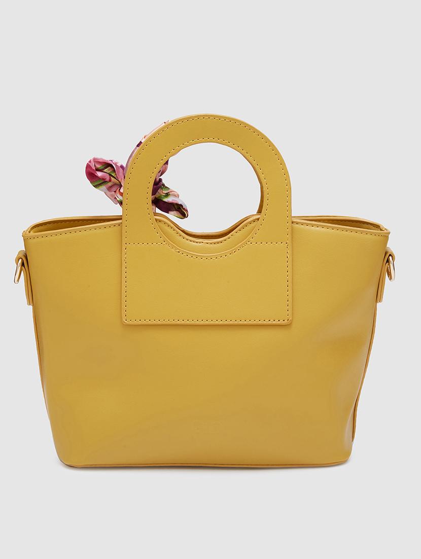 women solid leatherette handbag - 20405831 - Standard Image - 1