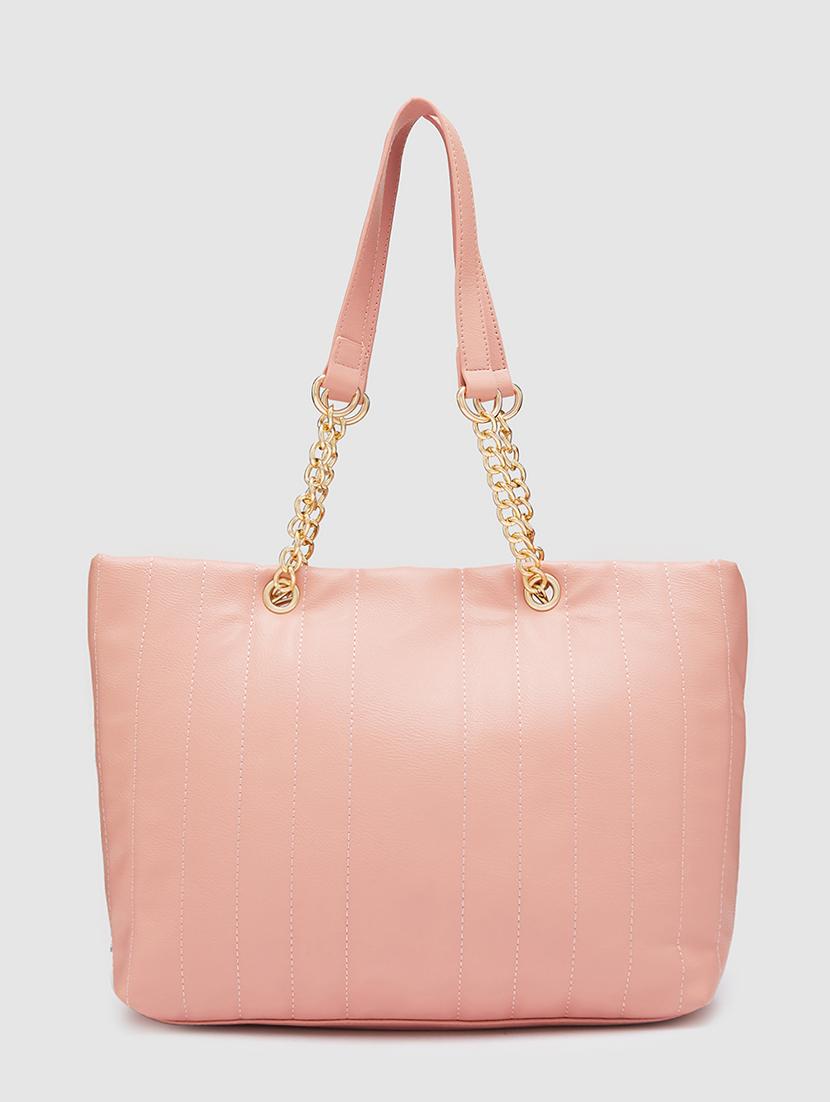 women solid leatherette handbag - 20405833 - Standard Image - 1