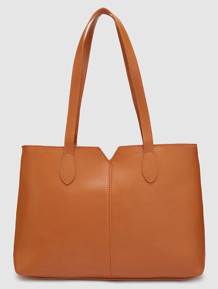 women solid leatherette handbag - 20405844 - Standard Image - 1