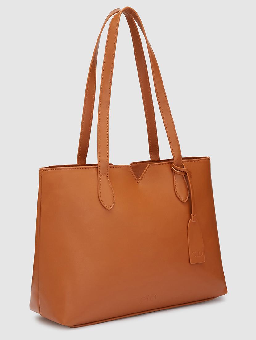 women solid leatherette handbag - 20405844 - Standard Image - 4