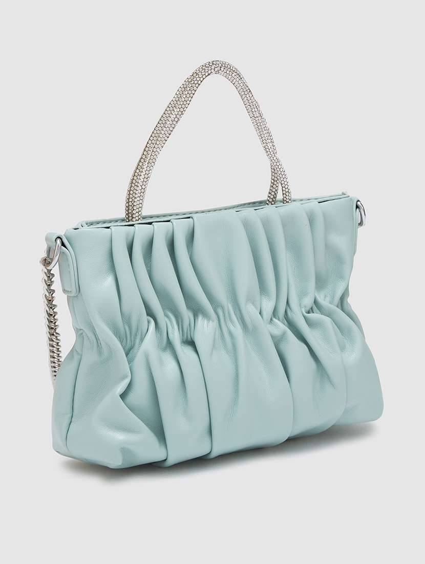 women solid leatherette handbag - 20405846 -  Standard Image - 4