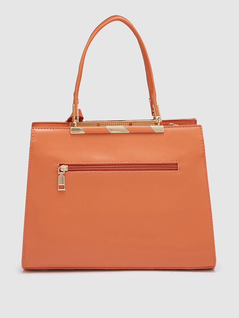 women solid leatherette handbag - 20405858 -  Standard Image - 1