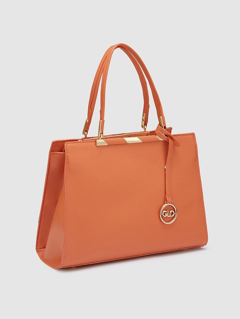 women solid leatherette handbag - 20405858 - Standard Image - 4