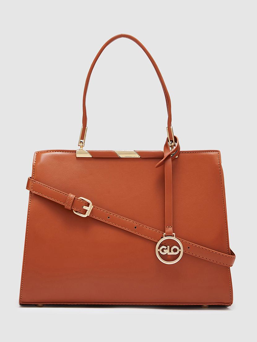 women solid leatherette handbag - 20405859 -  Zoom Image - 0