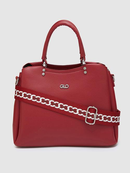 women solid leatherette handbag - 20405861 - Standard Image - 0
