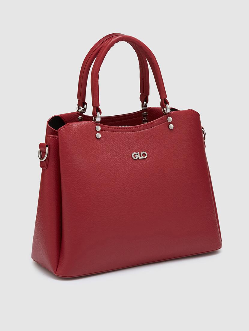 women solid leatherette handbag - 20405861 - Standard Image - 4