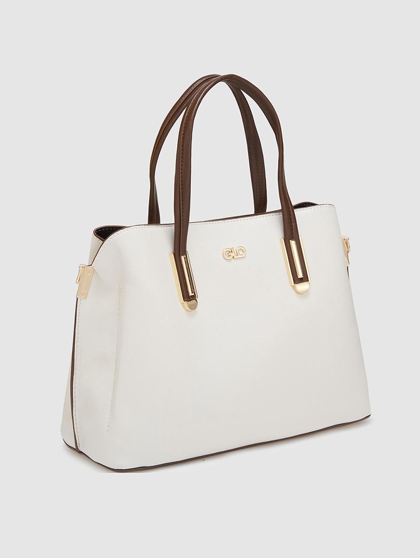 women solid leatherette handbag - 20405864 - Standard Image - 4