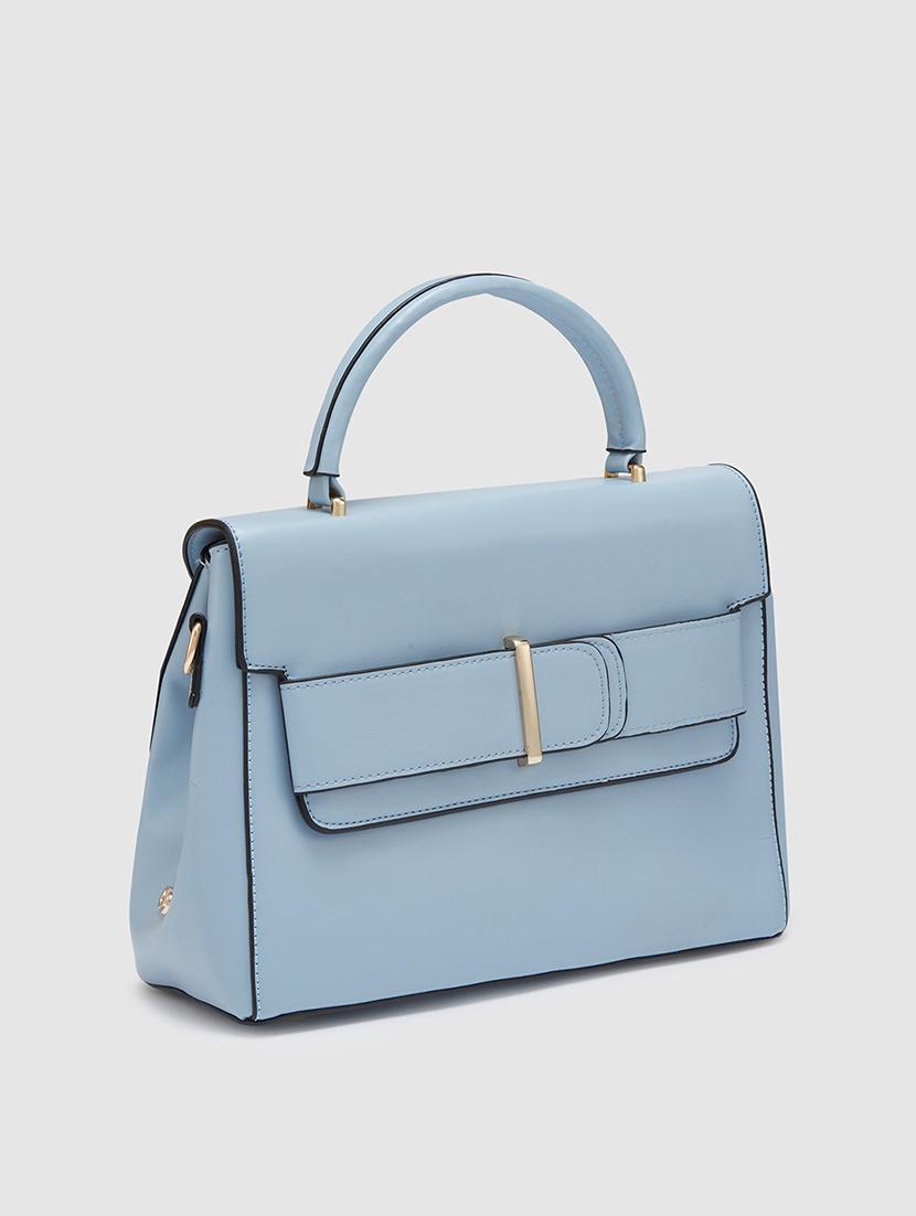 women solid leatherette handbag - 20405867 - Standard Image - 4