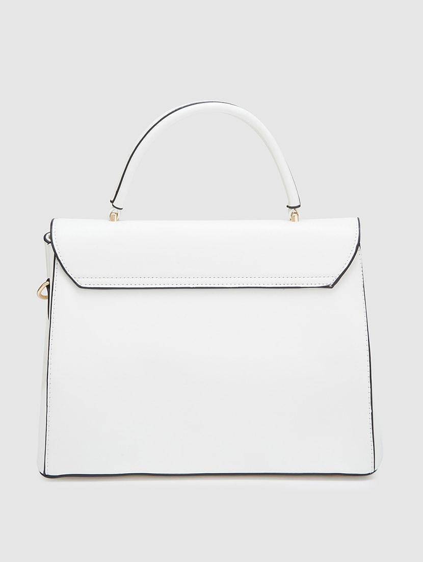 women solid leatherette handbag - 20405868 - Standard Image - 1