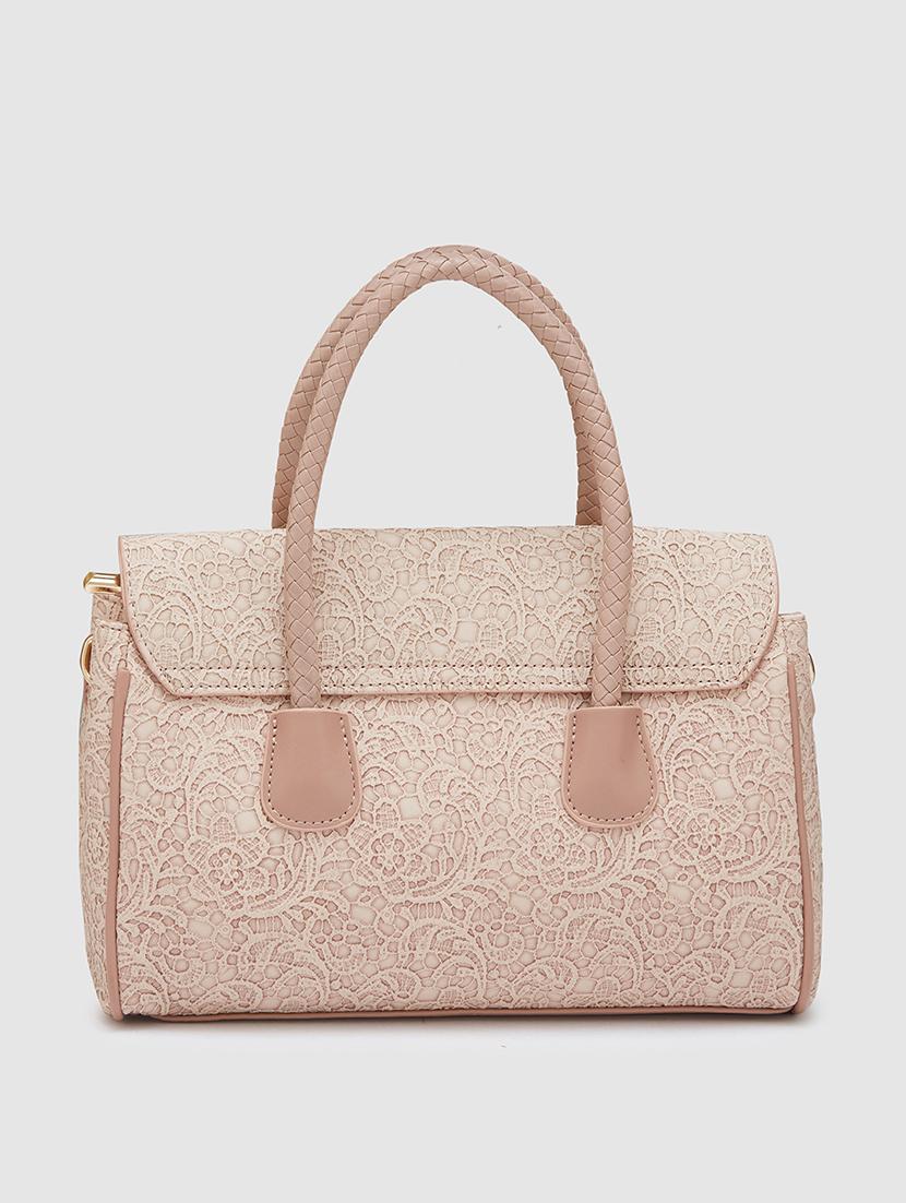 globus women nude textured casual handheld bag - 20405869 - Standard Image - 1