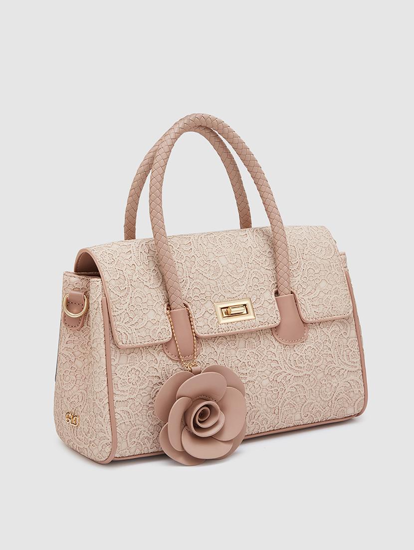 globus women nude textured casual handheld bag - 20405869 - Standard Image - 4