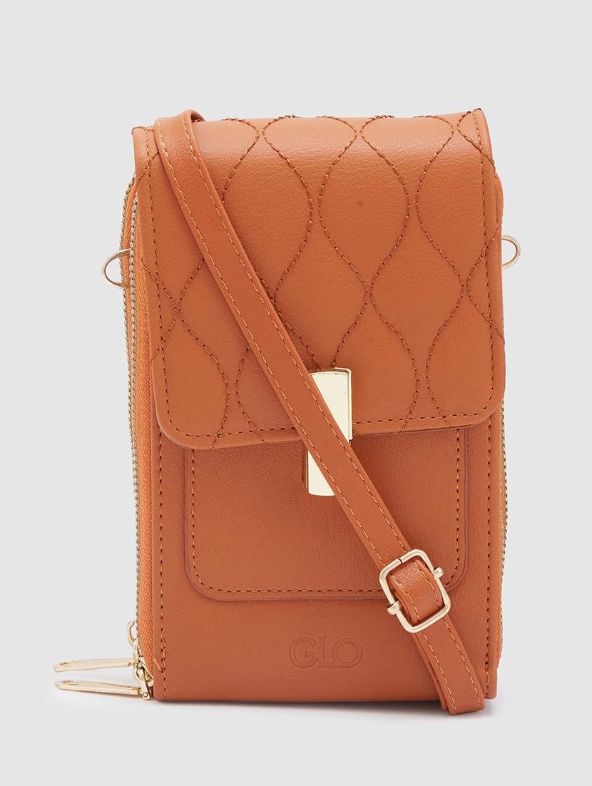 women solid leatherette sling bag 