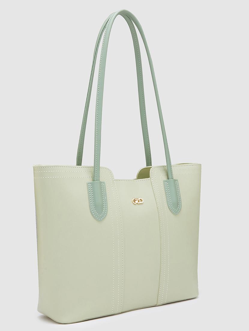 women solid leatherette handbag - 20405890 - Standard Image - 4