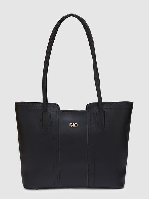 women solid leatherette handbag - 20405891 - Standard Image - 0