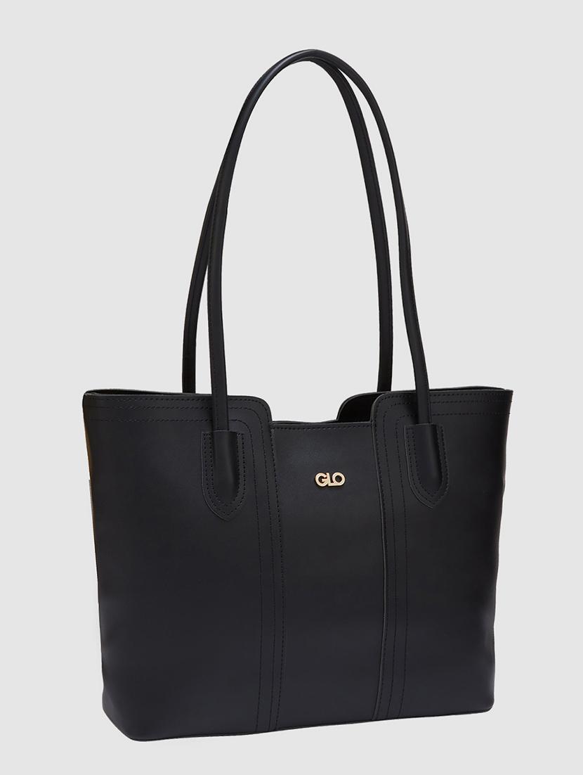 women solid leatherette handbag - 20405891 - Standard Image - 4