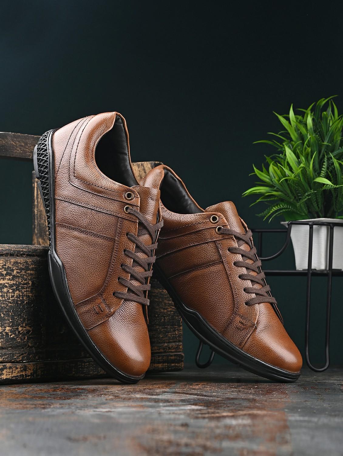 men solid brown lace up sneaker - 20405933 - Zoom Image - 0