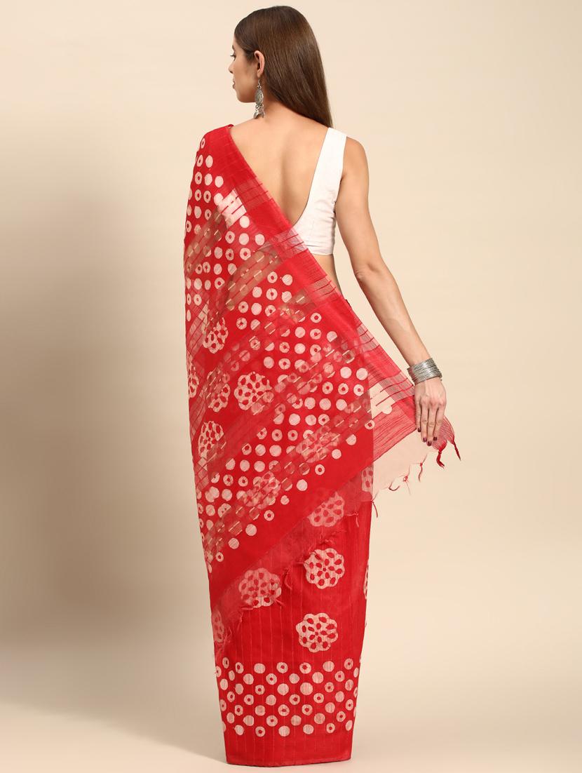 women's bandhani maroon colored saree with blouse - 20405972 -  Standard Image - 1