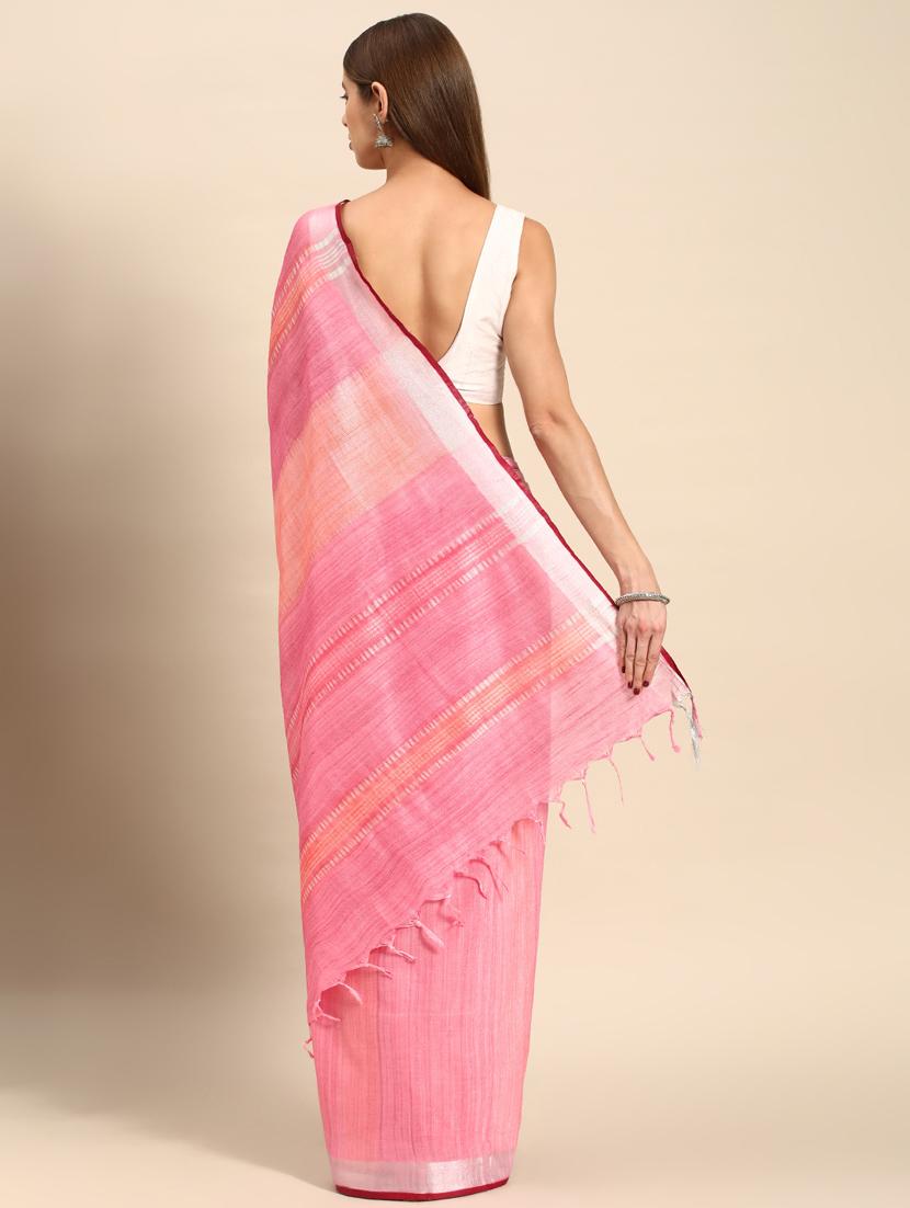 women's self design pink colored saree with blouse - 20405989 -  Standard Image - 1