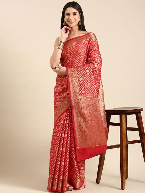 women's banarasi saree with blouse - 20405996 - Standard Image - 0