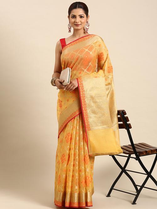 women's banarasi saree with blouse - 20406024 - Standard Image - 0