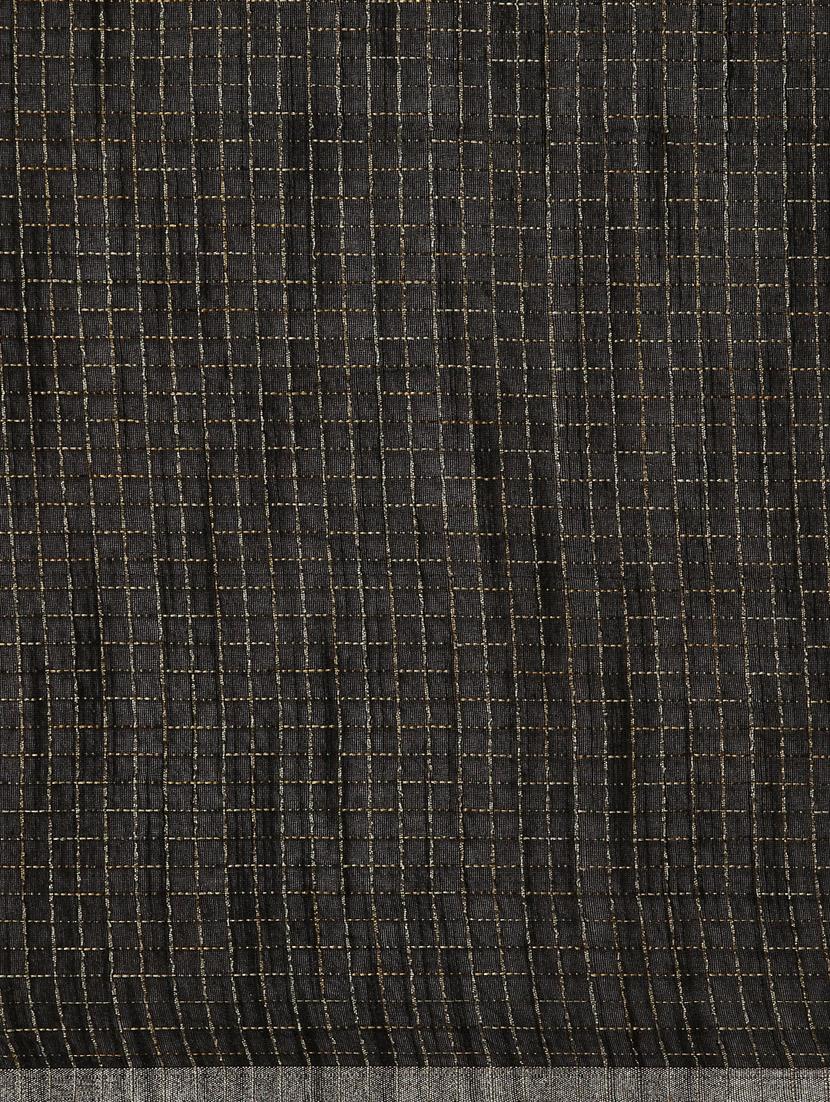 women's self design black colored saree with blouse - 20406027 - Standard Image - 4